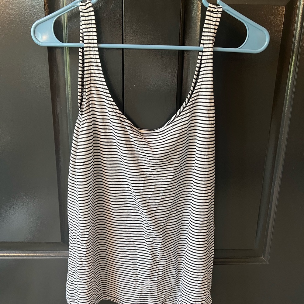 Old Navy Black and White Striped Tank Top